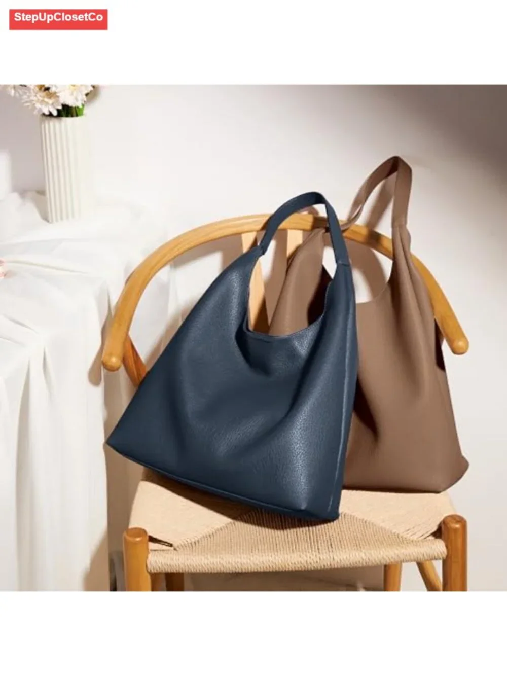 Slouchy 34cm Hobo Bag Vegan Leather Tote Weekender Women Casual Sack Purse